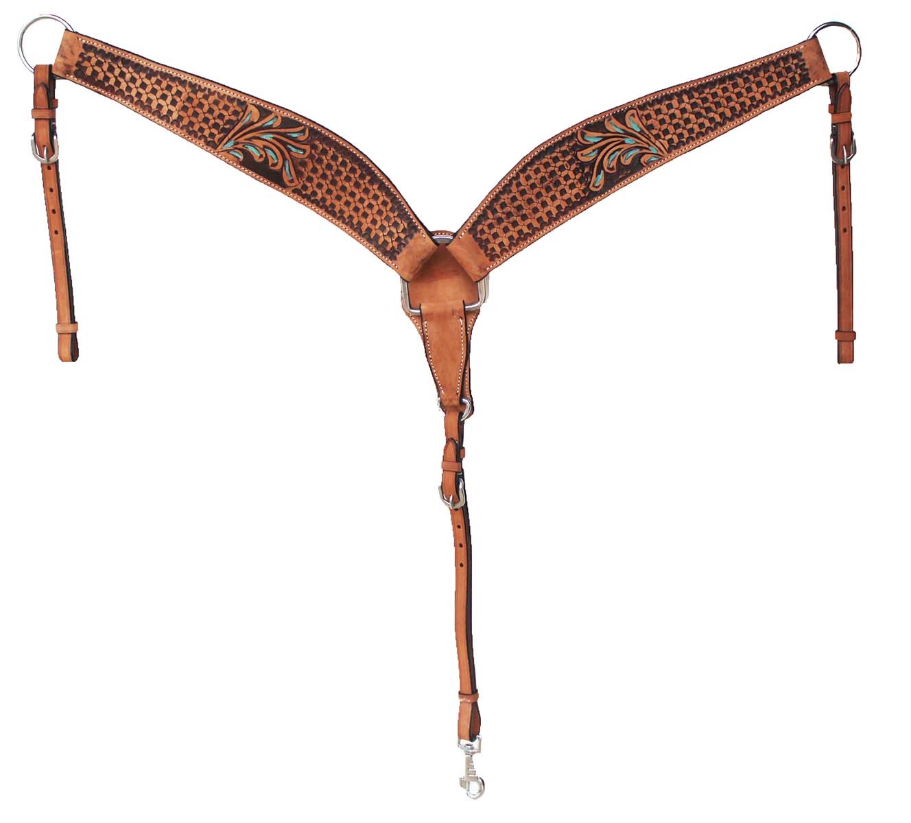 Horse Western Barrel Show Pleasure LEATHER SADDLE Turquoise 5090