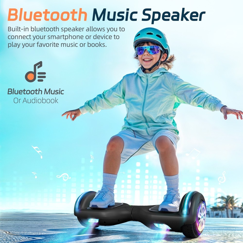 Hoverboard Electric with Bluetooth Speaker Bright Light Self-Balancing Scooter
