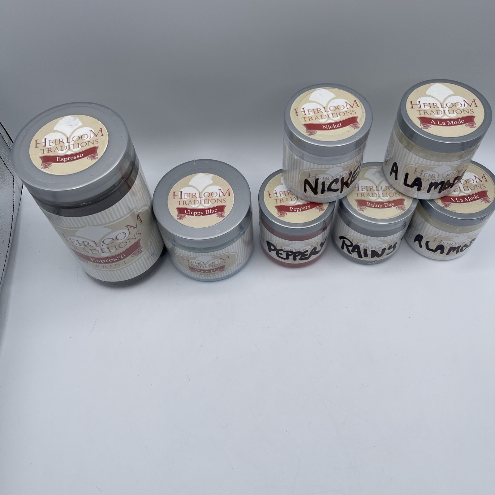 Lot of 7 Never Opened 32, 16, 8 Oz Heirloom Traditions Chalk Type Paint