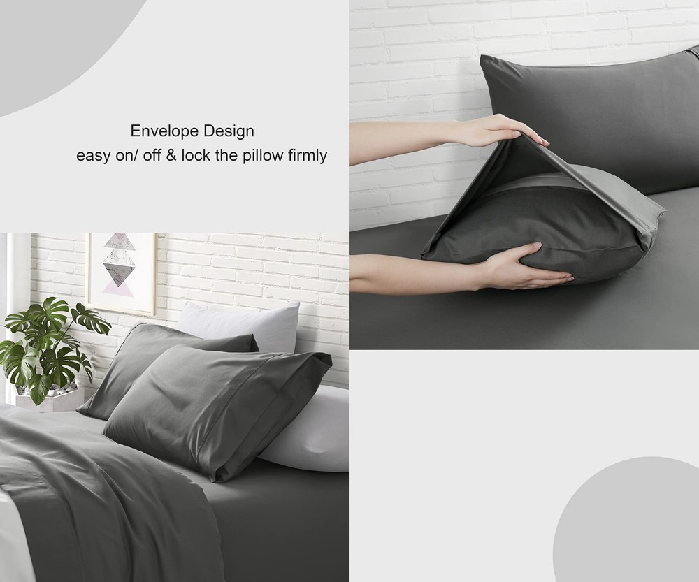 King Sheet Set, 2400 Thread Count Soft Deep Pocket Microfiber Sheets, 4 Piece...