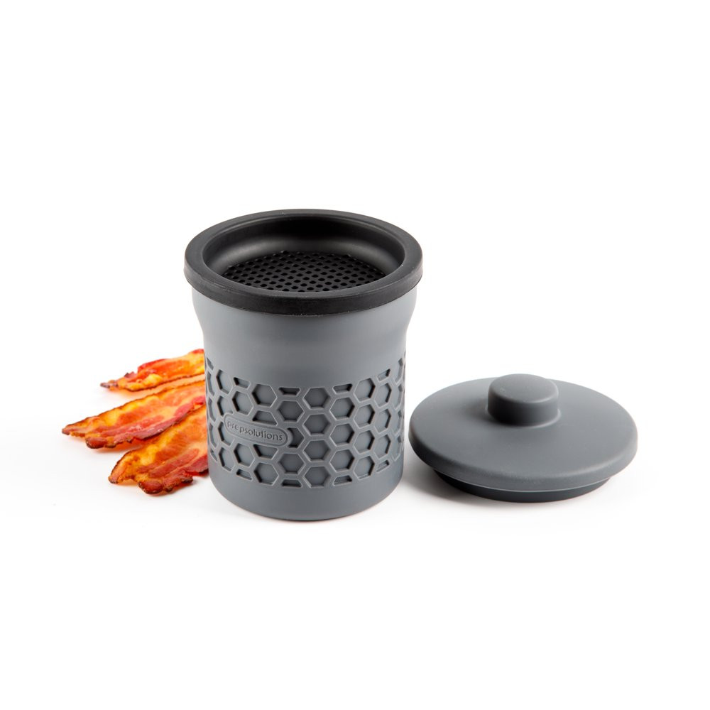 Silicone Grease Keeper With Removable Strainer Heat-Resistant Storage Container
