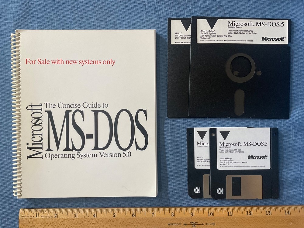 Microsoft The Concise Guide to MS-DOS Operating System Version 5.0 +Floppy Disks