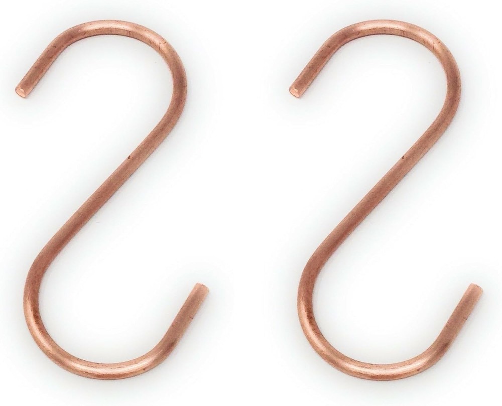 Copper S Hooks Made from Heavy Duty Solid Copper for Hanging Kitchen Pots