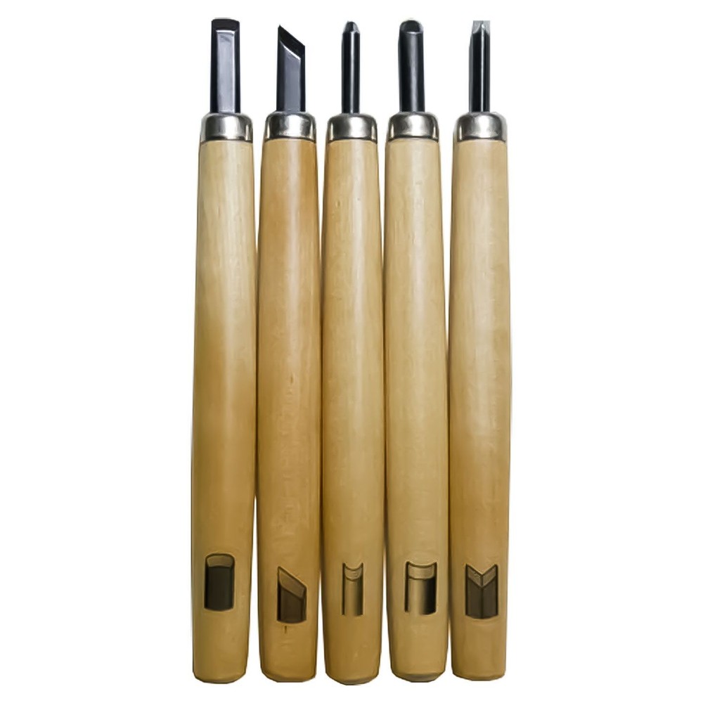 Michihamono 5 Piece Chicky Basic Wood Carving Tool Set Gouges & Chisels Kit
