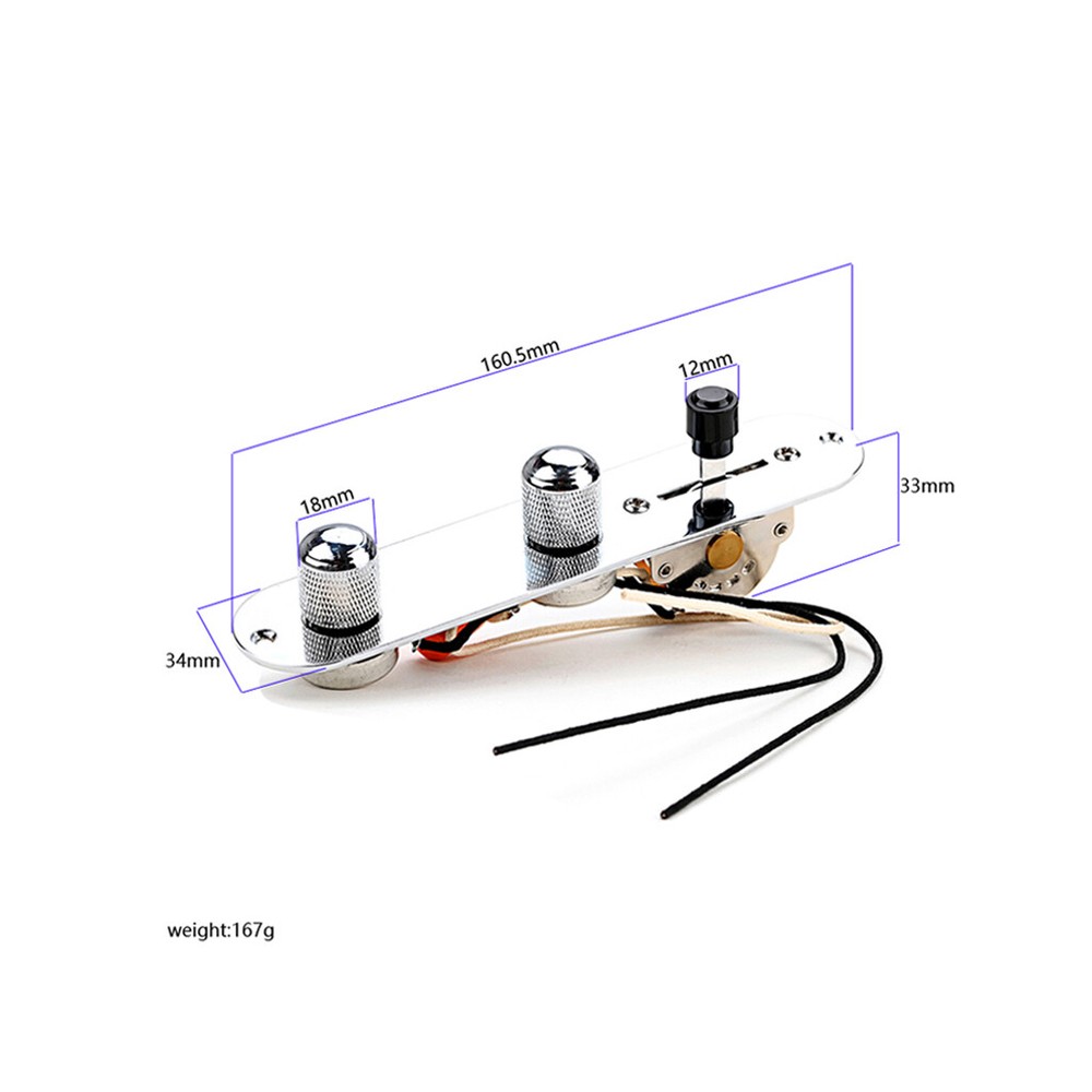3 Way Wired Loaded Prewired Control Plate Harness Switch Knobs for TL Tele USA