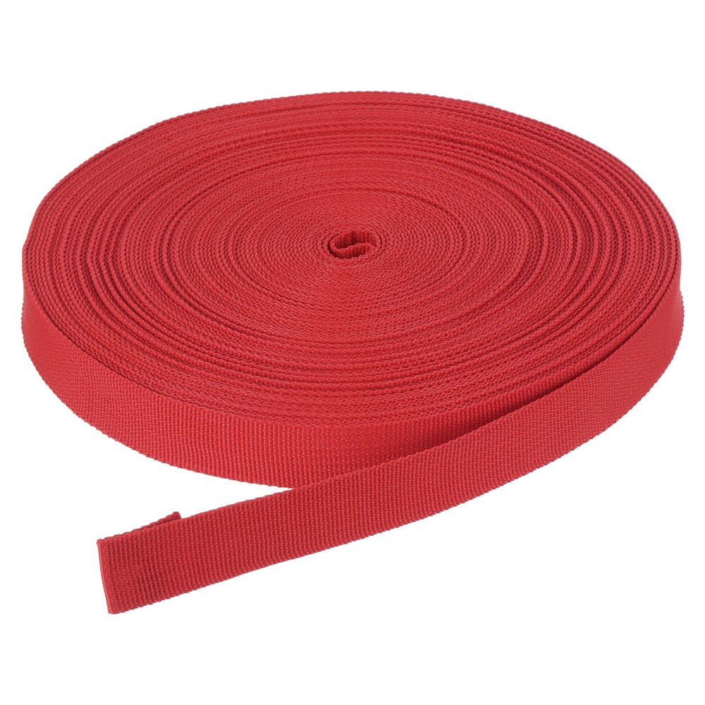 50 Yard x 3/4 inch Width Nylon Webbing Strap Poly Flat Webbing Strapping Red