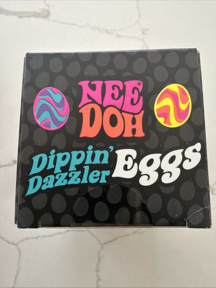 NeeDoh Dippin’ Dazzler Egg, Easter Gift Nee Doh Color Changing Egg, Orange & Red