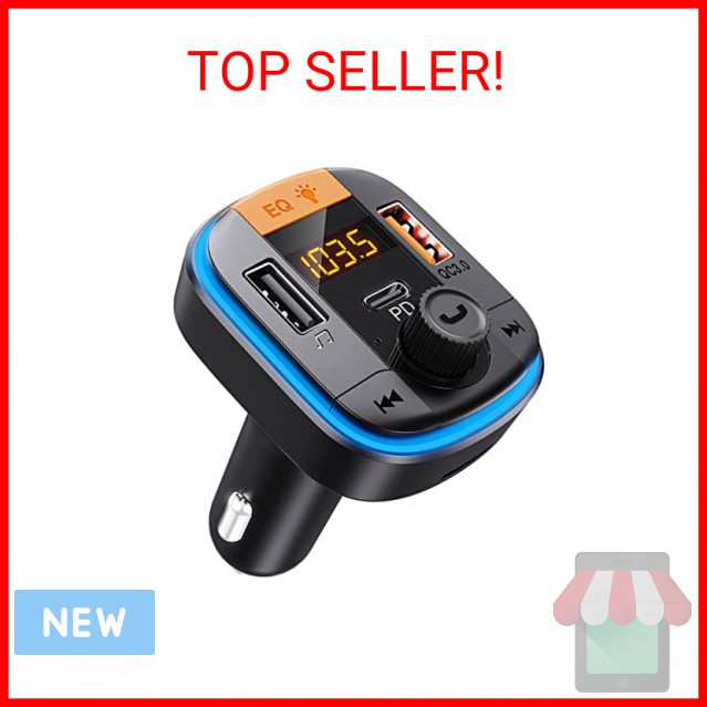 Bluetooth FM Transmitter for Car - BAISHUN Bluetooth 5.0 Adapter PD20W+QC3.0 Cig