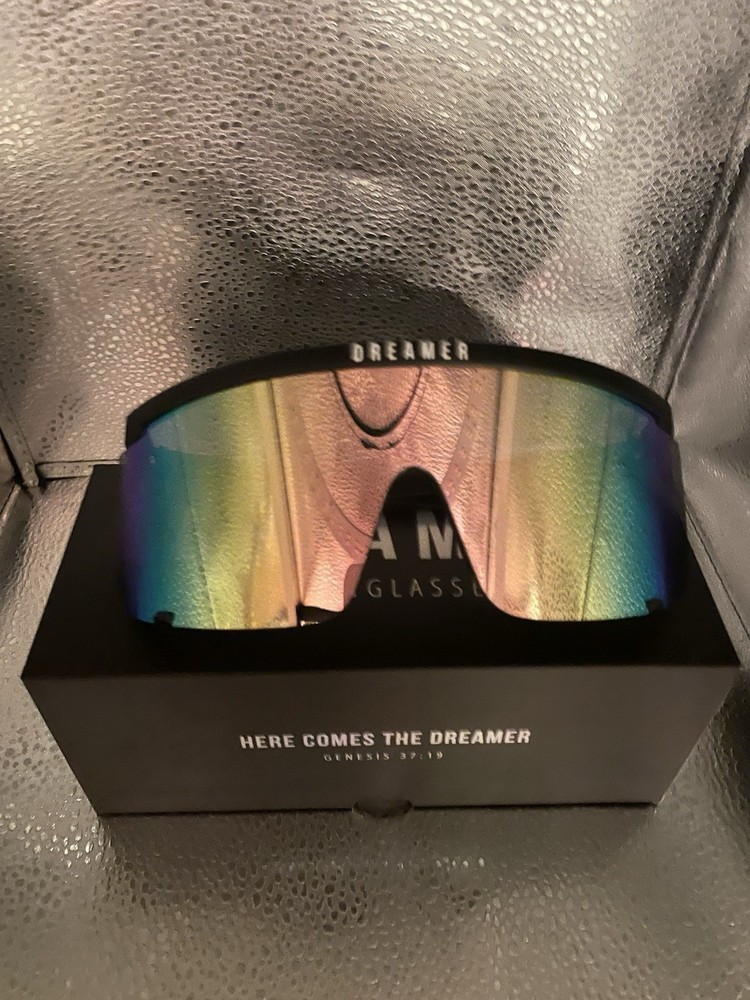Dreamer Sunglasses Shield Multicolor Mirror Lens Black Plastic Frame