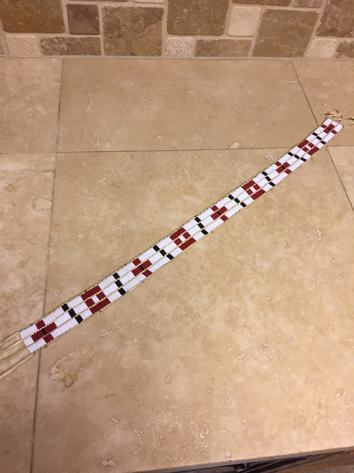 Wampum band RED and BLACK Native American rendezvous Cherokee native steampunk