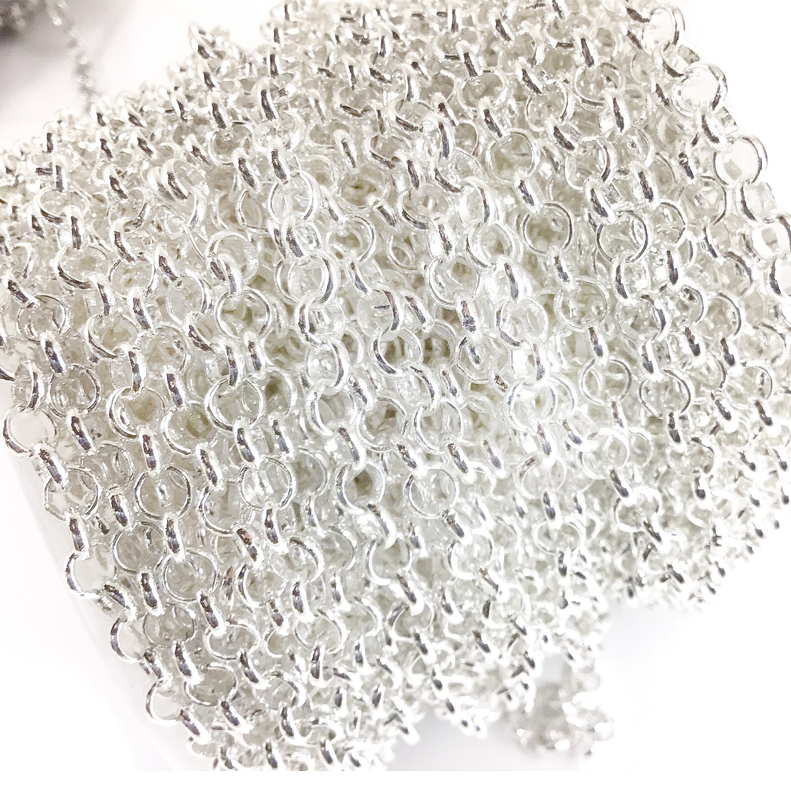 Silver Rolo Chain Round Linked Belcher Chain Neckalce 3mm 4mm 5mm 6mm 7mm Chain