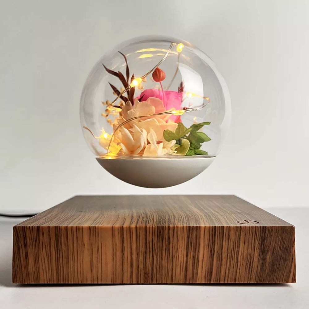 Eternal levitation lamp rose design with LED light