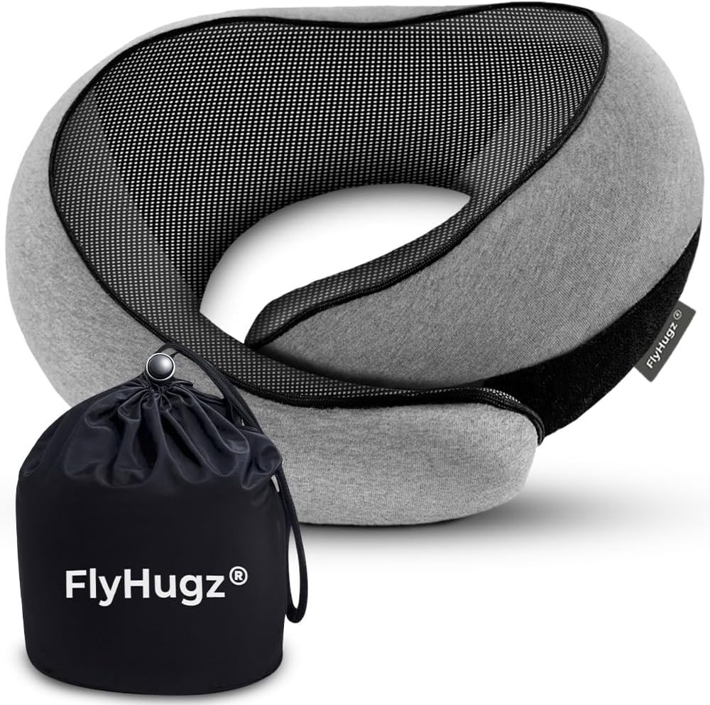 Travel Neck Pillow Memory Foam Support Compact Portable Ergonomic