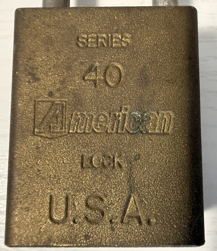 American Lock Company, Series 40 Brass Padlock with 2 Keys Working