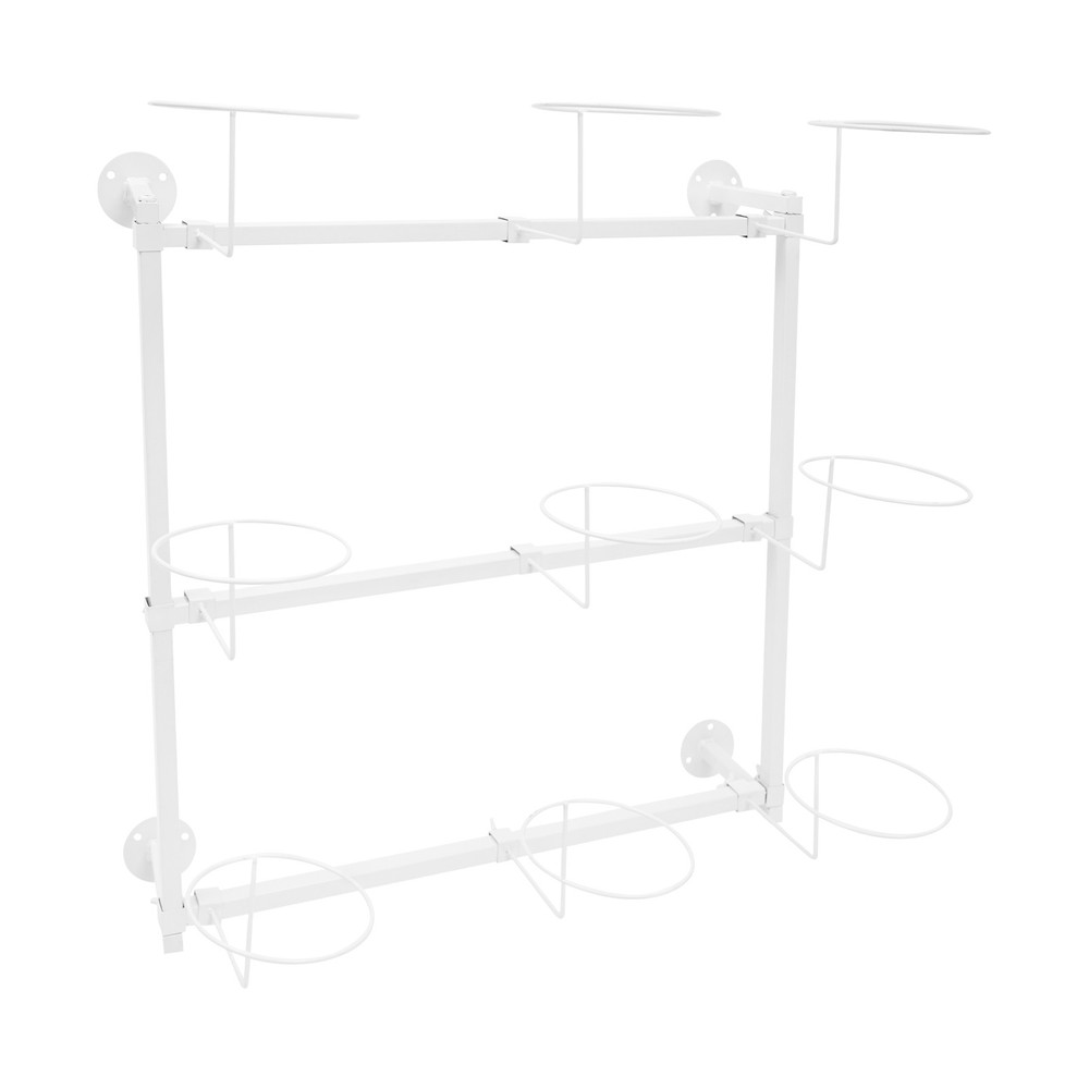 Three-tier wall-mounted hat display rack storage rack-white