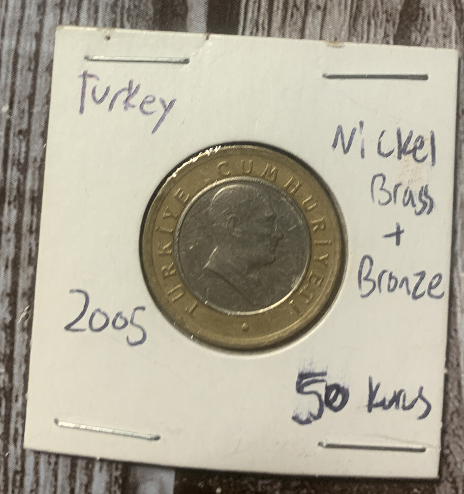 Turkey 50 Kurus 2005 Bimetallic Coin