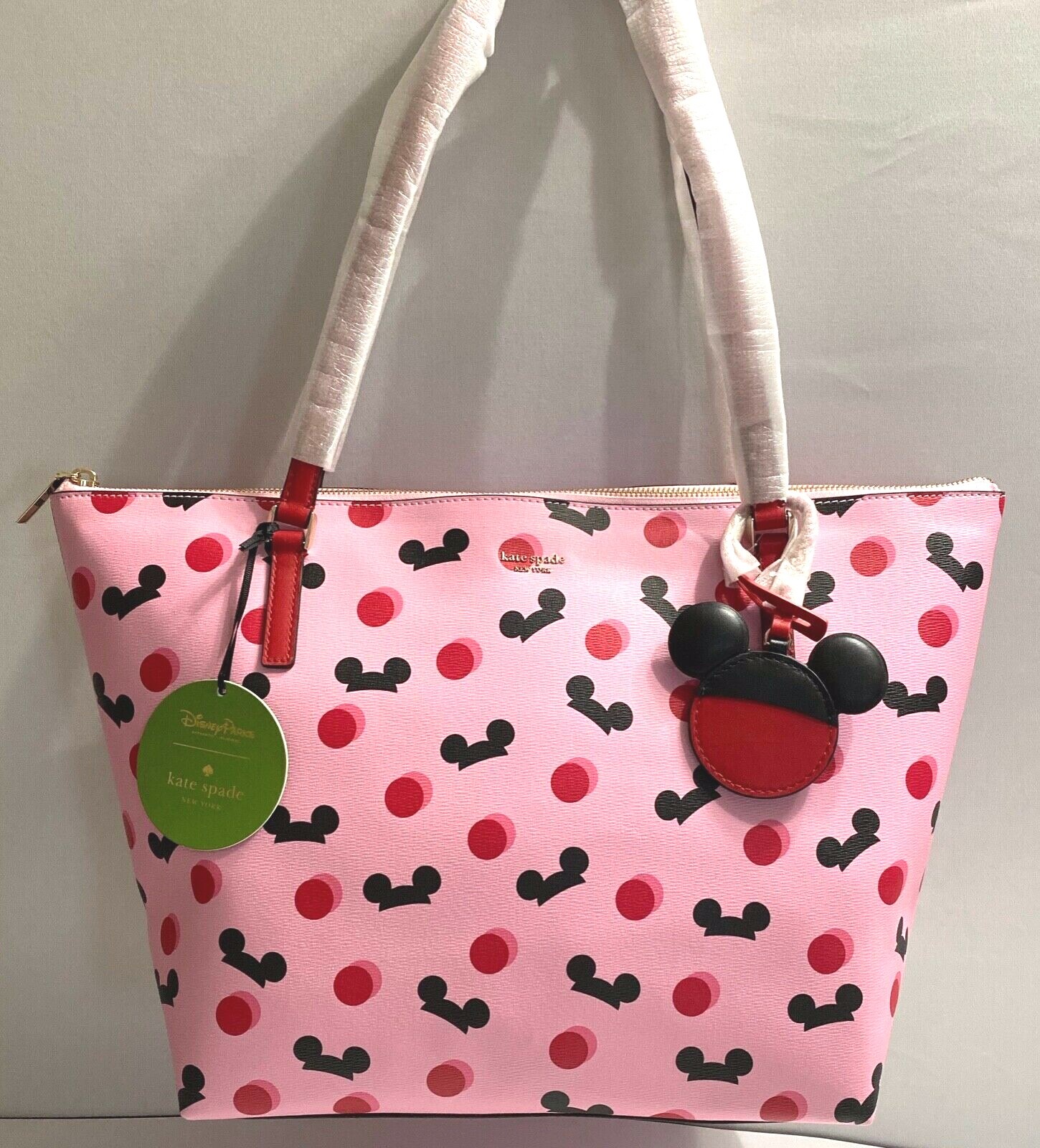 NWT! GENUINE Disney Parks Kate Spade~Mickey Mouse Pink Ears Hat Tote ACTUAL BAG