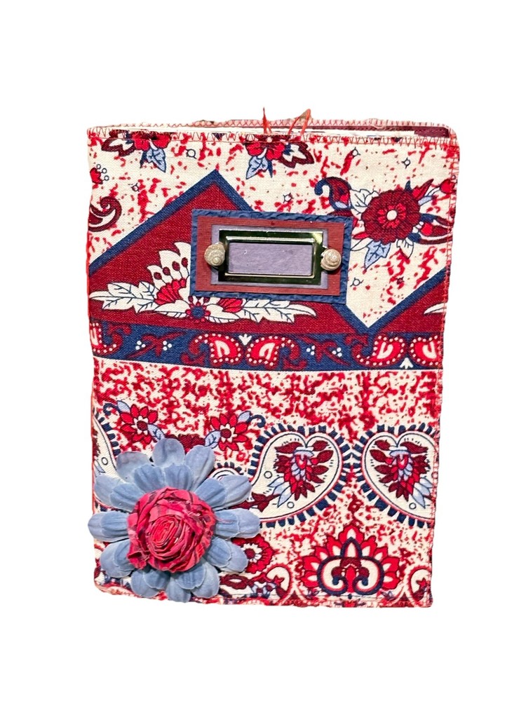 Junk Journal BOHO Red purple Morocco Print Interactive Diary  Handmade New