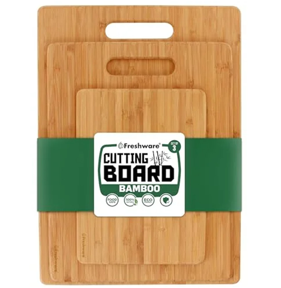 Freshware 3-Piece Bamboo Cutting Board Set