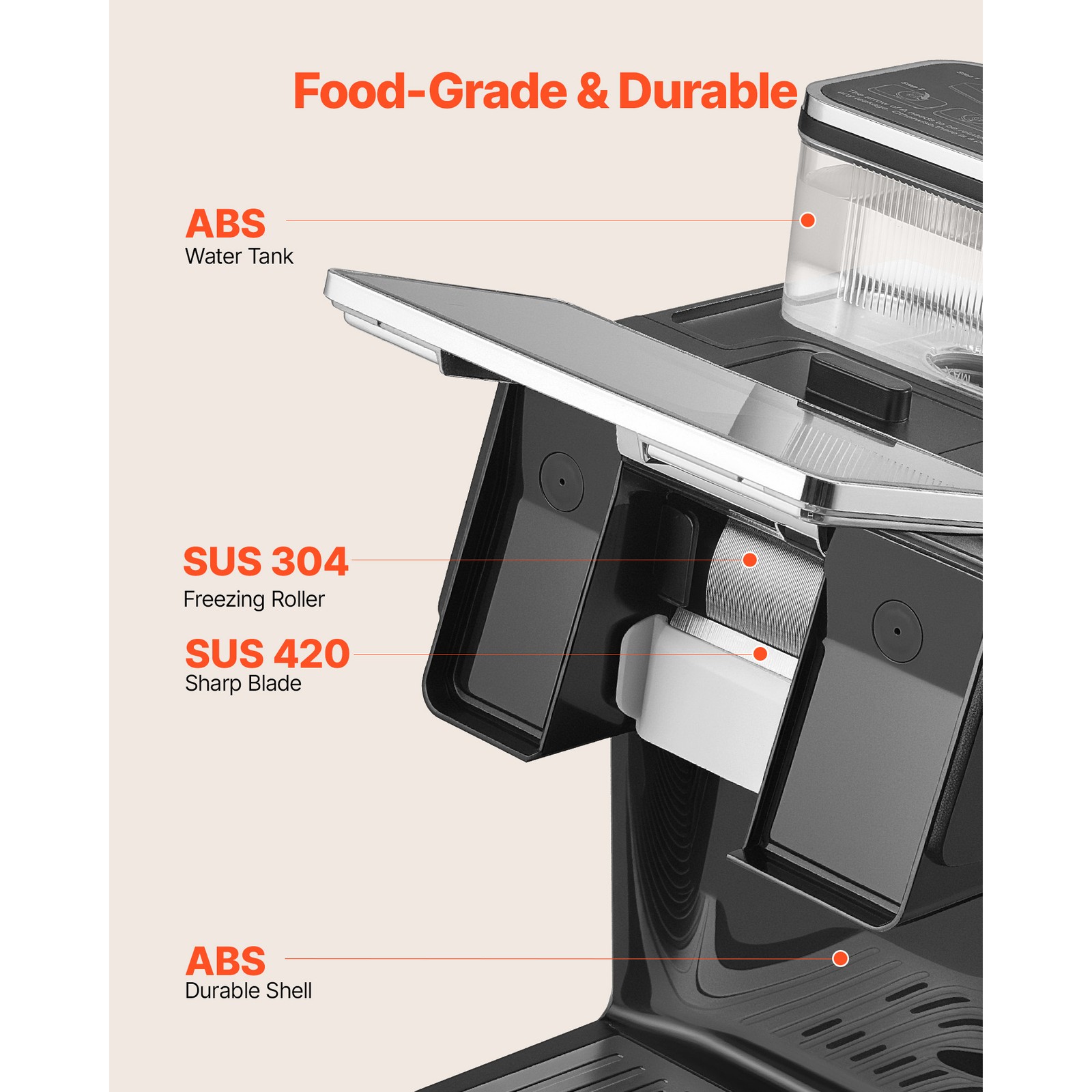 Uimoso Snowflake Ice Maker 44LBS/24H Shaved Ice Slush Machine for Home Party Use