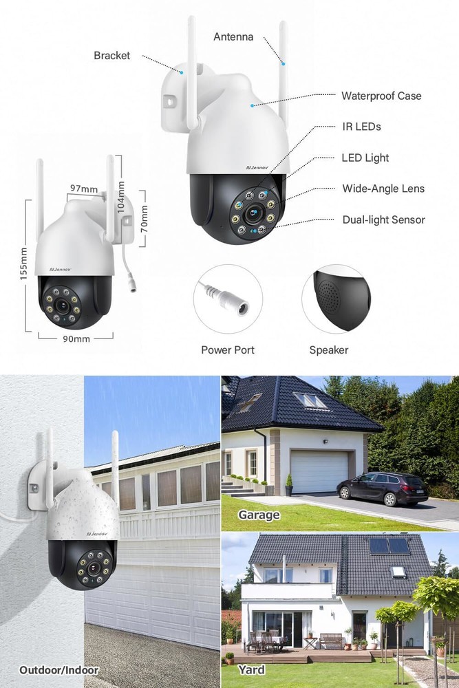 Wireless 2.4/5G WiFi Security Camera System 5MP Smart Indoor Night Vision Wired