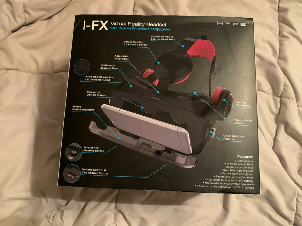 Bluetooth Virtual Reality VR Headset With Wireless Headphones For Apple Samsung