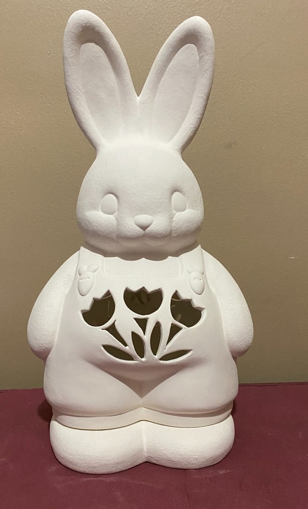 Large Bunny Light Up 13" T Easter Spring Rabbit Ceramic Bisque Ready to Paint