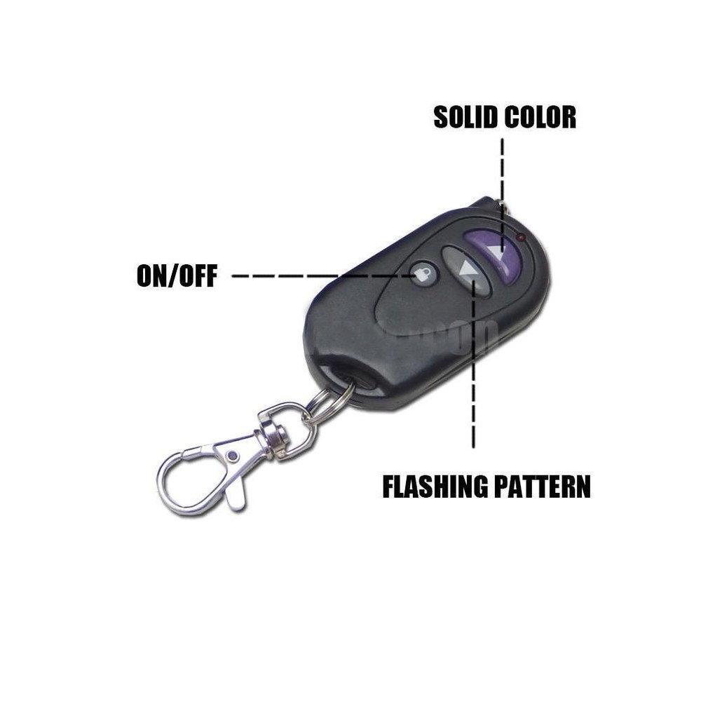2pcs 3 LED White Car DRL Driving Light Remote Control Strobe Flash Warning Lamp