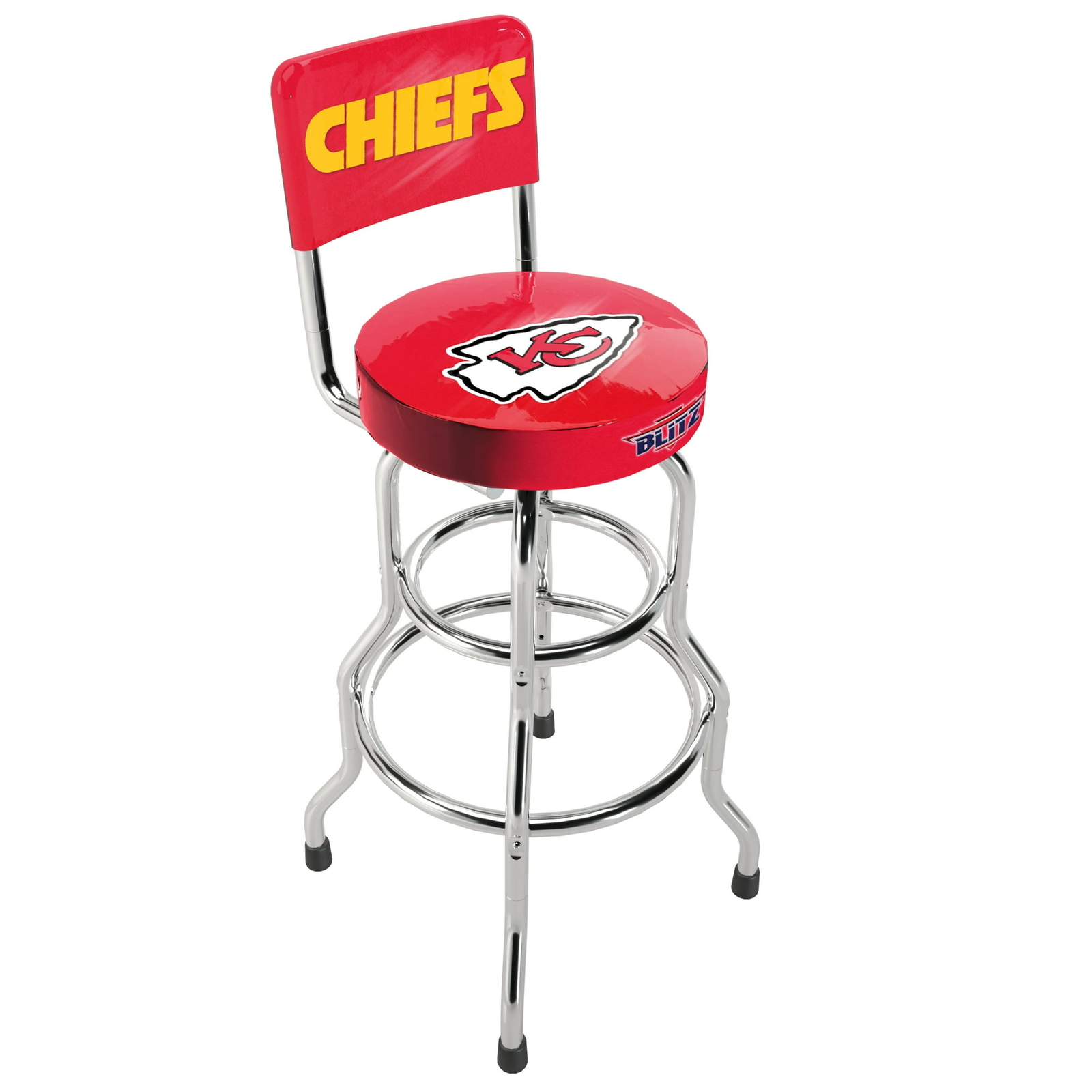 NFL Team Logo Chair Adjustable Swivel Bar Stool High Back Seat Blitz Football