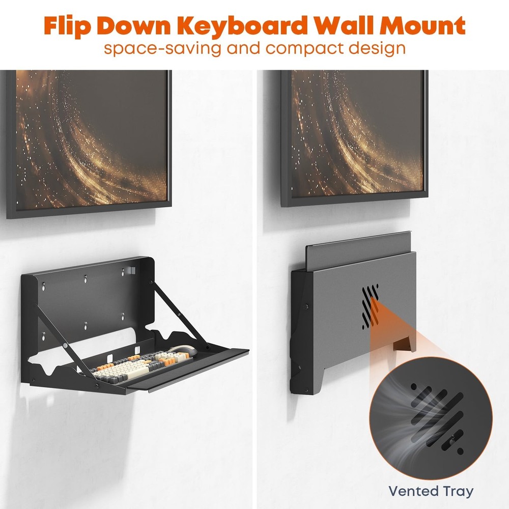 Flip Down Keyboard Tray Wall-Mount