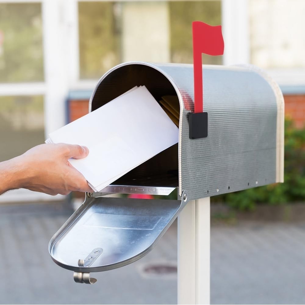 Mailbox Flag Kit, Self Adhesive Red Mail Flag No Tools Installation, Universal