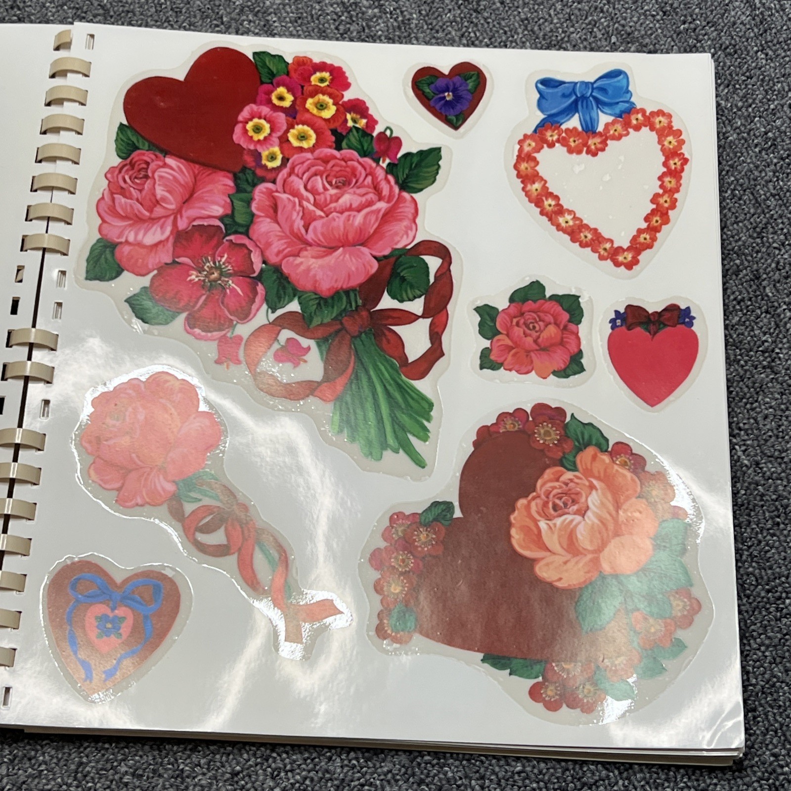 Vintage Current Inc Vinyl Clings Storage Book Holiday Stickers 1990s