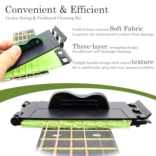 Guitar String Cleaner & Fretboard Maintenance Kit - 360° Microfiber Cleaning
