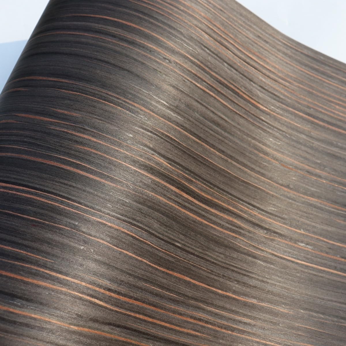 Natural Black Ebony Wood Veneer, Straight Grain | 23" x 98" Sheet | Ideal for...