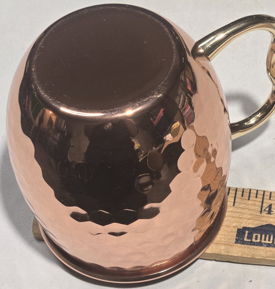 Hammered Copper Moscow Mule Mug Handcrafted Brass Handle