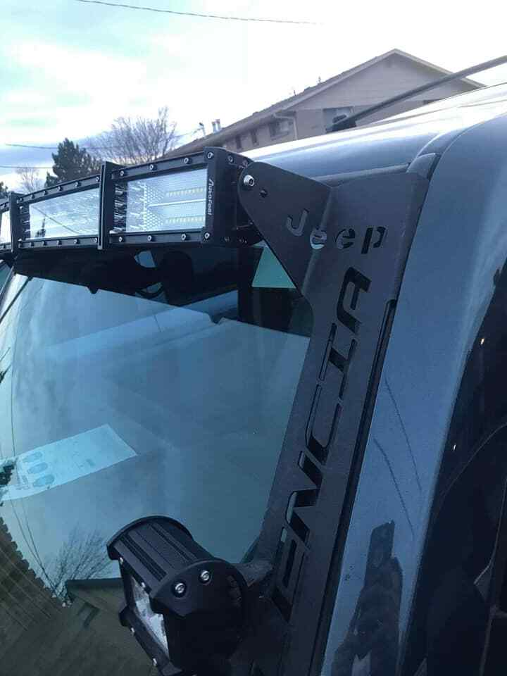 Windshield Pillar Mounted Brackets LED Light Bar FITS Jeep Commander XK