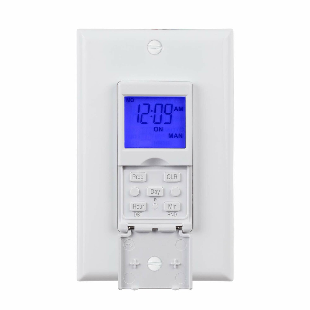 BN-LINK 7 Day Programmable Timer Switch, Single or 3 Way, blue background light