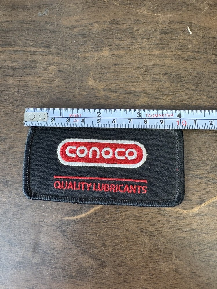 Conoco Quality Lubricants 4” Long Black Embroidered Patch Badge