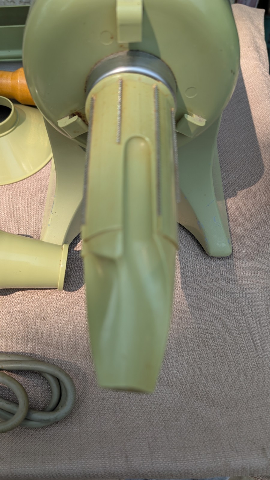 Champion Juicer Avocado heavy duty. "Cord shows wear but works fine"