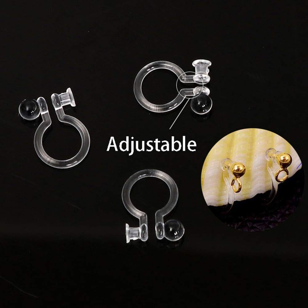 50 Pcs Clear Plastic Clip-on Earring Base Plastic Clear Tiny Stud to Clip on ...