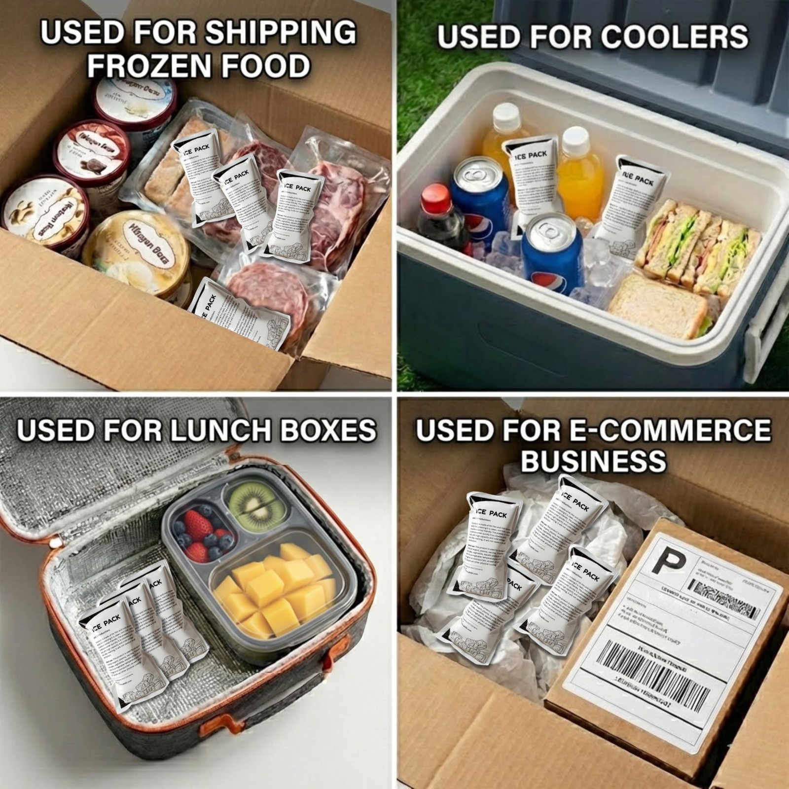 24+ Hour Dry Ice Packs for Shipping 50 Pack – Hielo Seco – Long Lasting Ice P...