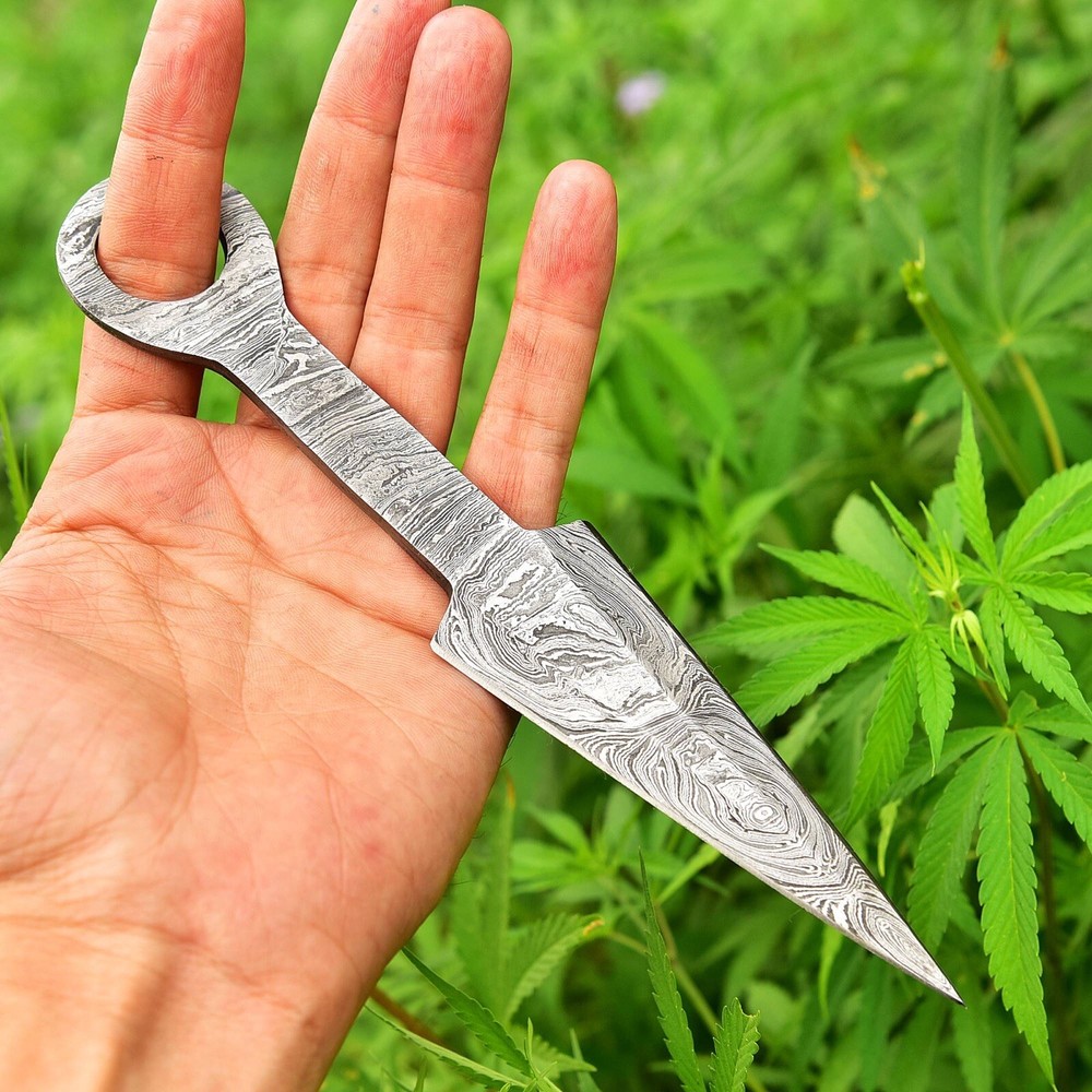 DAMASCUS Double Edge Military Combat Fixed Blade throwing boot Boot Knife ring