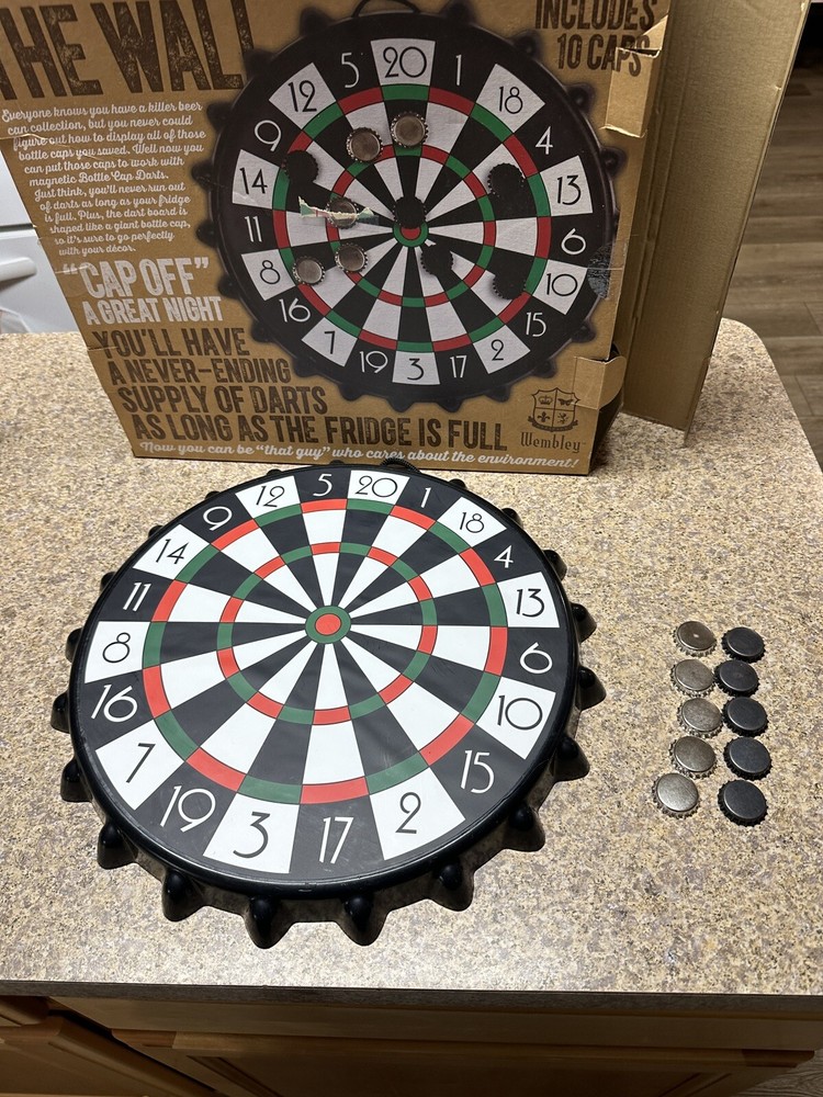 Wembley Magnetic Dartboard Includes Caps, Barware Drinking Game Dart Board