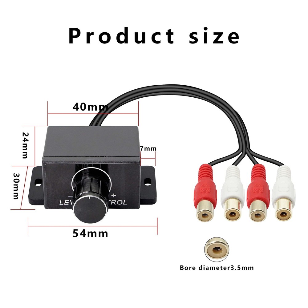 XMSJSIY Universal RCA Level Controller Car Audio Amplifier Audio...