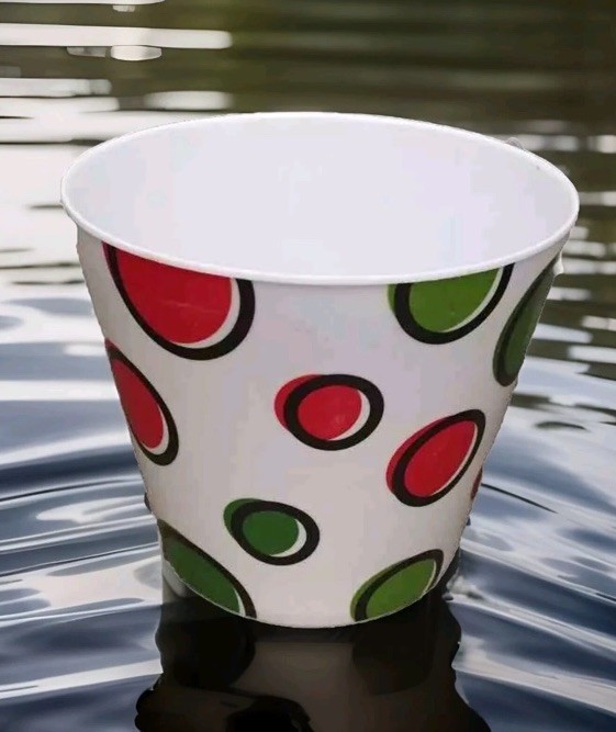 Green and Red Dot Melamine Planter/Container