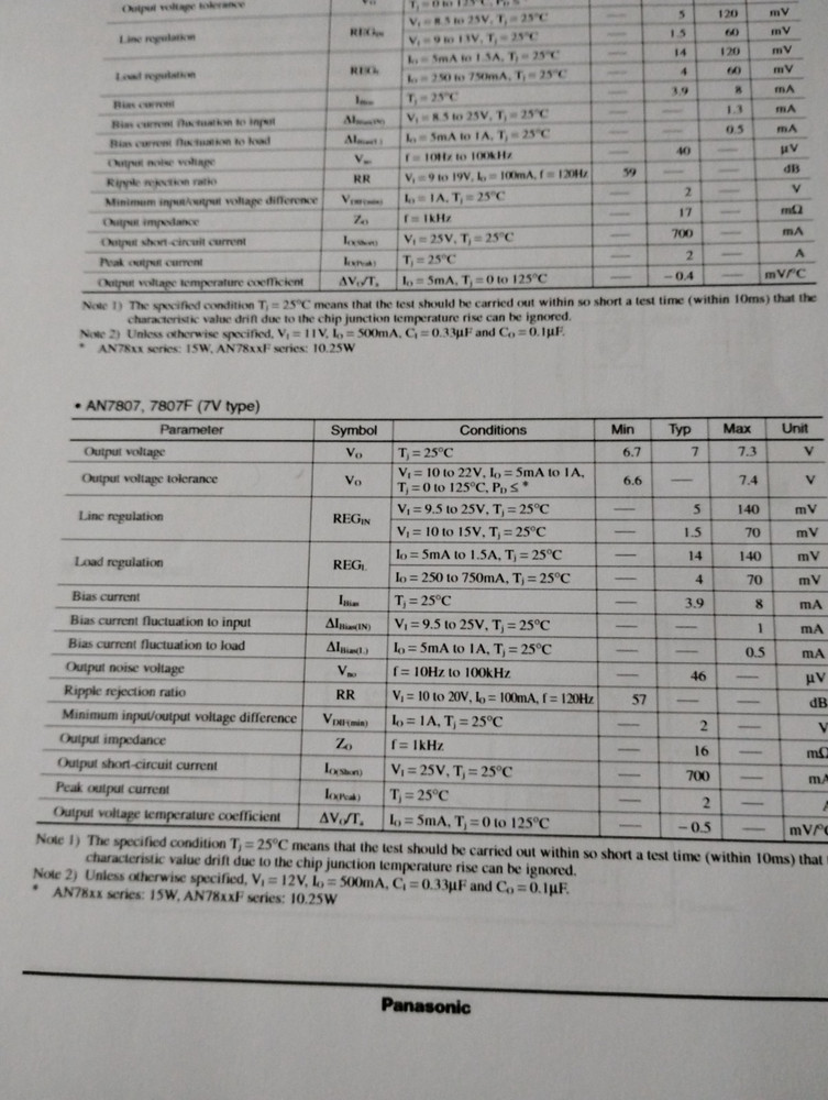 Panasonic AN78M06 + 6 Volt 1 Amp Voltage Regulator