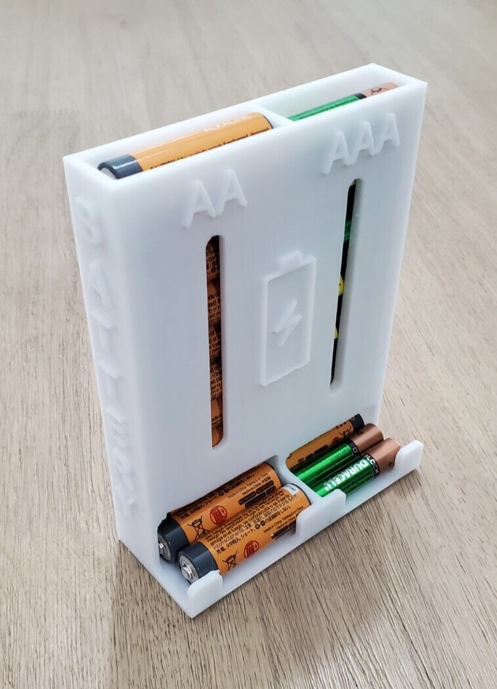 AA-AAA Battery Storage Dispenser Case Holder Box Organizer 3D Printed