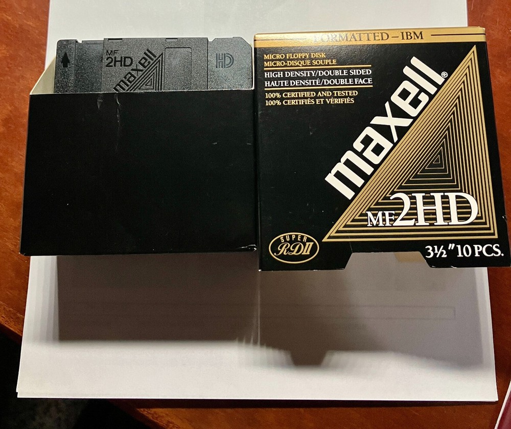 10 pack Maxell mf2HD formatted IBM High Density 3.5" floppy disk