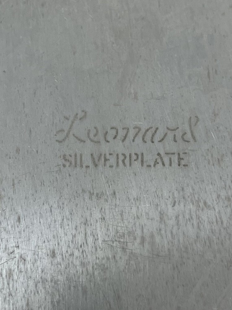 Vintage Leonard Silverplated Cranberry Set Tray Only 10.5”