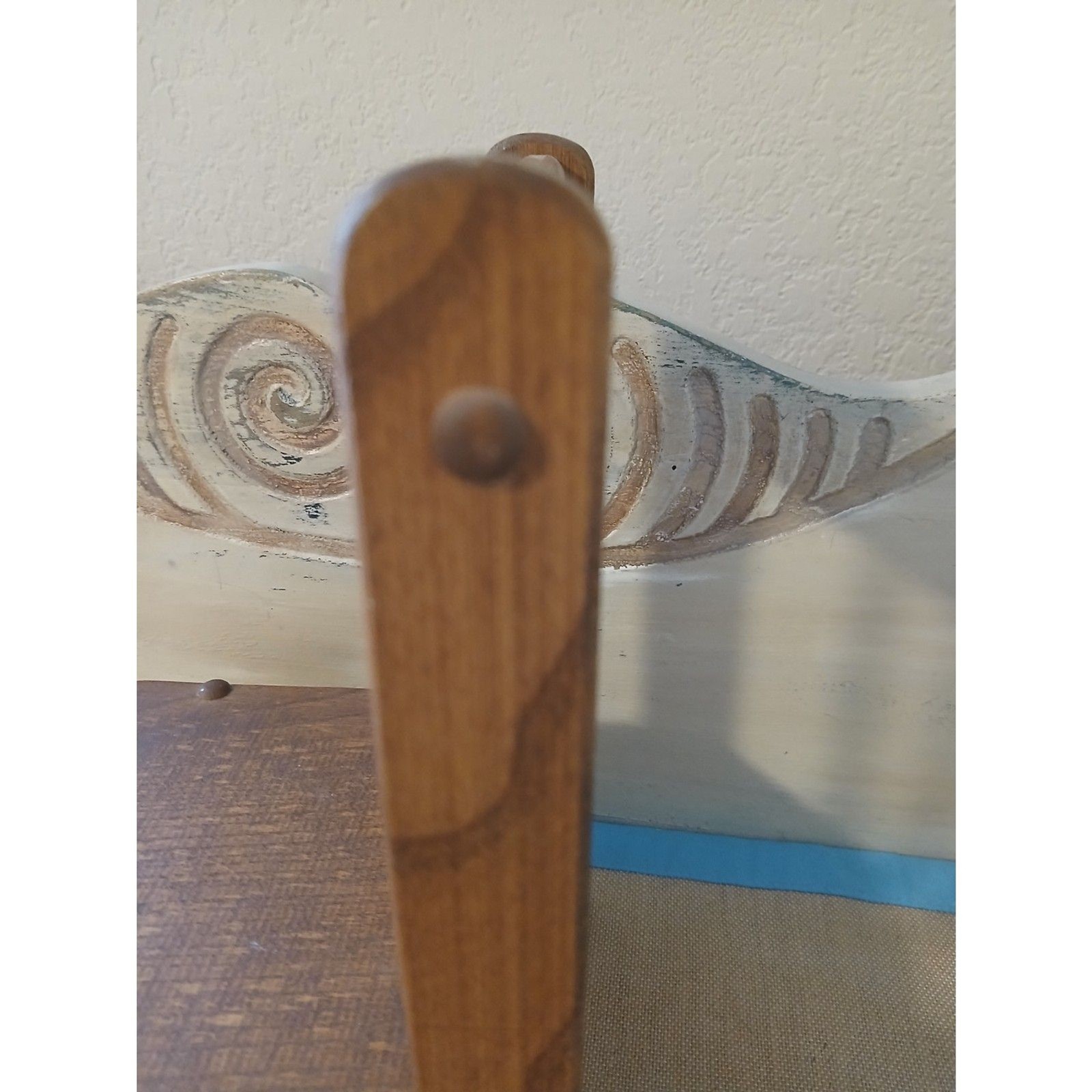 Vintage Handcrafted Wooden Doll Chair Maple Valley Woodcraft Ottumwa Iowa 10"H